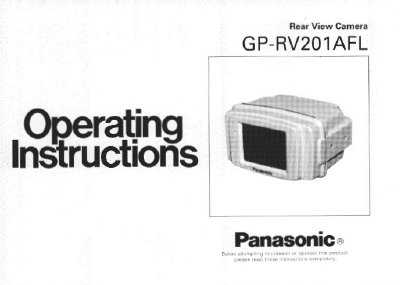 Panasonic GP-RV201AFL Rear View Camera Instructions - cover page