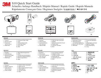 3M S10 Multimedia Projector Quick Start Guide - cover page