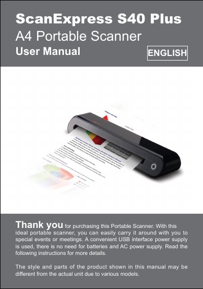 ScanExpress S40 Plus A4 Portable Scanner User Manual
