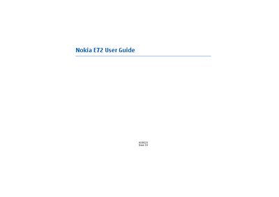 Nokia E72 User Guide - cover page