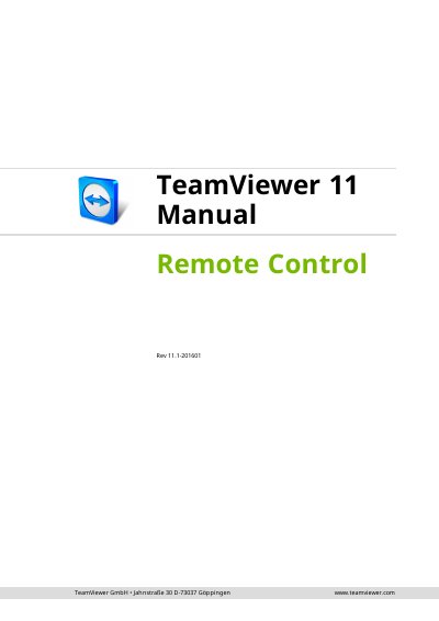 TeamViewer 11 Remote Control User Manual - cover page