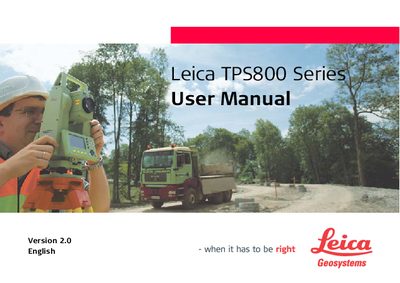 Leica TPS800 Series User Manual - cover page