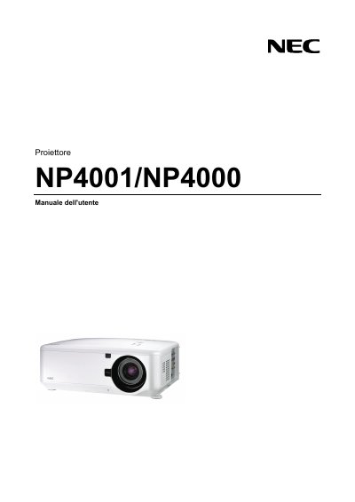 NEC NP4001/NP4000 User Manual - cover page