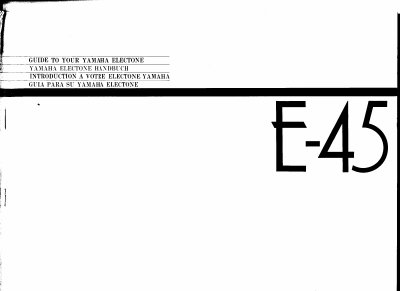 Yamaha E-45 Electone Owner's Manual - cover page