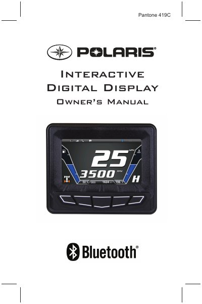 Polaris 419C Interactive Digital Display User Manual - cover page