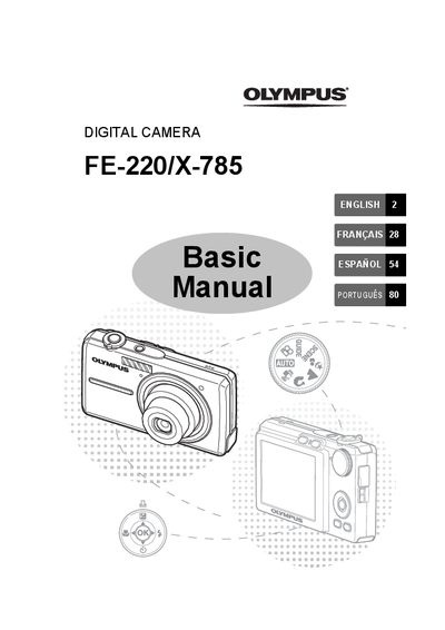 Olympus FE-220/X-785 Digital Camera Basic Manual - cover page