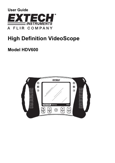 Extech HDV600 High Definition VideoScope User Guide