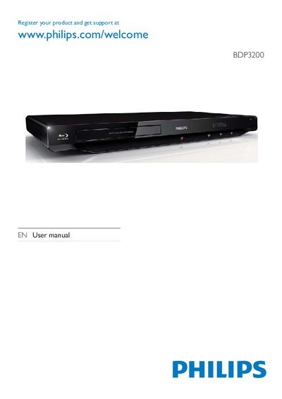 Philips BDP3200 Blu-ray Disc Player User Manual - cover page