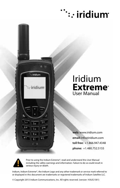 Iridium Extreme User Manual - cover page
