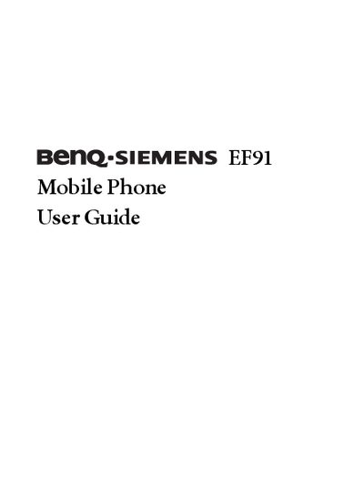 BenQ EF91 Mobile Phone User Guide