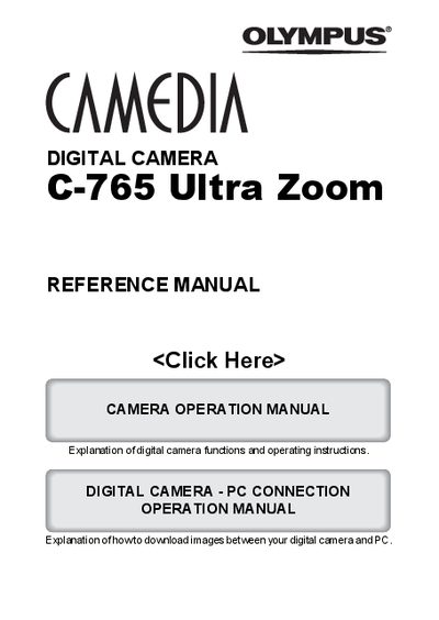 Olympus C-765 Ultra Zoom Digital Camera Reference Manual - cover page