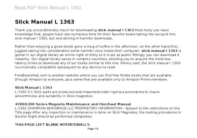 Champion Aerospace L-1363 Magneto Maintenance and Overhaul Service Manual - cover page