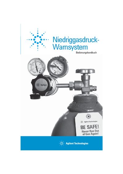 Agilent Low Gas Alarm System Operation Manual
