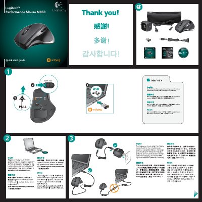 Logitech Performance Mouse M950 Quick Start Guide - cover page