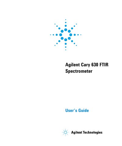 Agilent Cary 630 FTIR Spectrometer User Guide