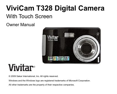 Vivitar T328 Digital Camera Owner Manual - cover page