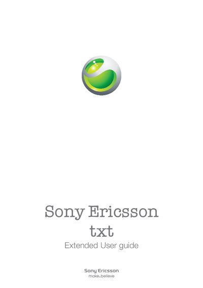 Sony Ericsson txt CK13i User Manual - cover page