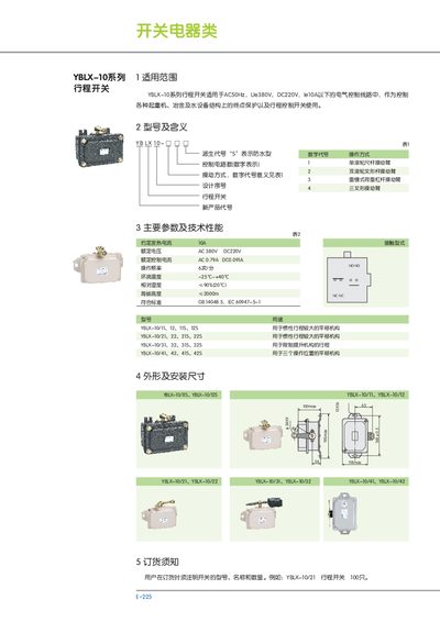 YBLX-10 Series Stroke Switch Manual - cover page