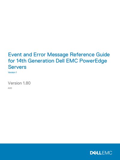 Dell PowerEdge 14th Generation Servers Event and Error Message Reference Guide - cover page