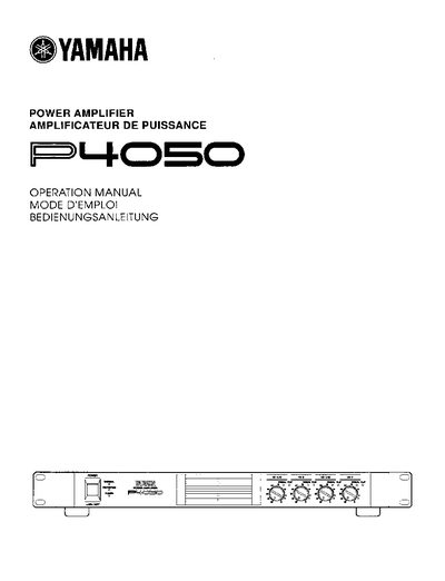 Yamaha P4050 Power Amplifier Operation Manual - cover page