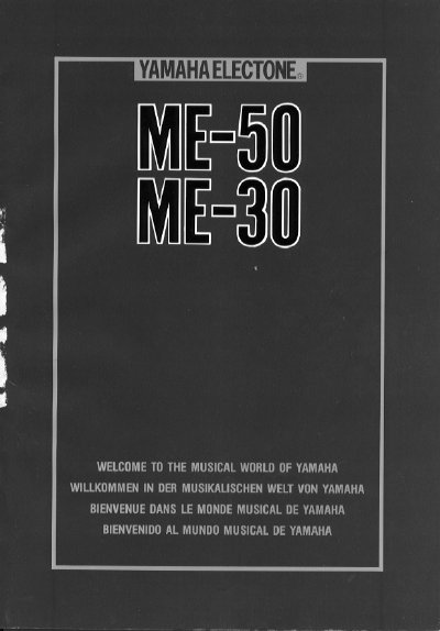 Yamaha ME-50/30 Electone User Manual - cover page