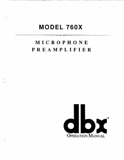 dbx 960X Manual - cover page
