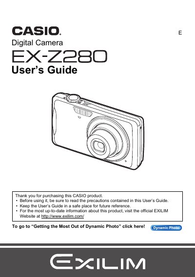 Casio EX-Z280 Digital Camera User's Guide