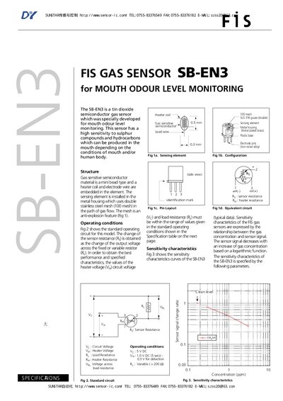 SUNSTAR SB-EN3 Gas Sensor Datasheet