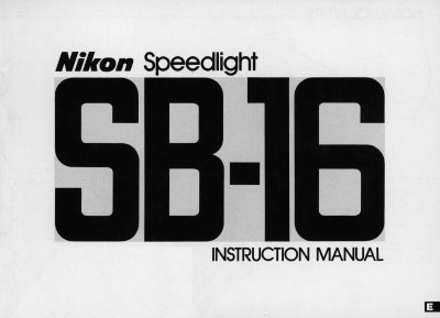 Nikon SB-16 Speedlight User Manual - cover page