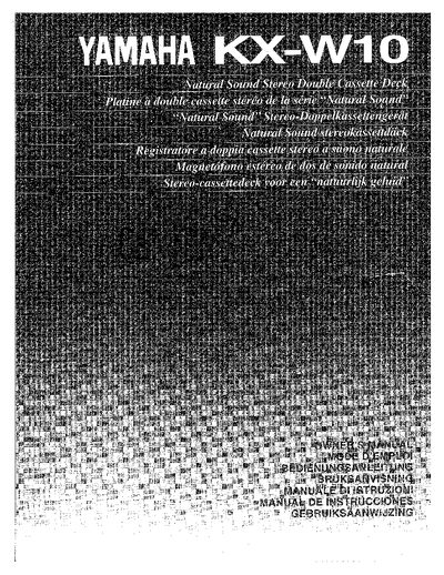 Yamaha KX-W10 Stereo Cassette Deck User Manual - cover page