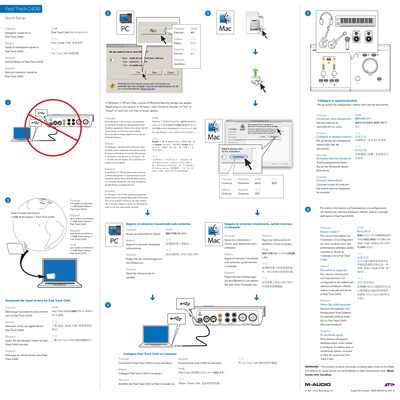 M-Audio Fast Track C400 Quick Setup Guide - cover page