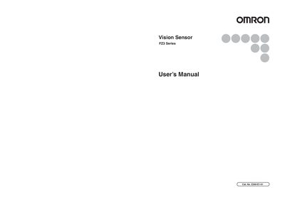 Omron FZ3 Series Vision Sensor User Manual - cover page