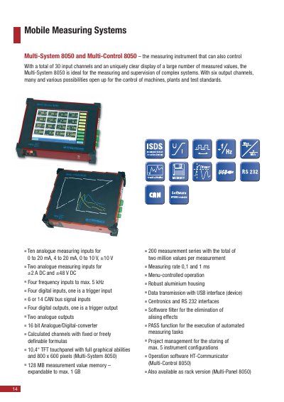 Hydrotechnik Multi-System 8050 and Multi-Control 8050 Product Data Sheet - cover page