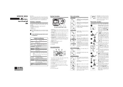 Hanna Instruments HI96743 Iron LR and pH ISM Instruction Manual - cover page
