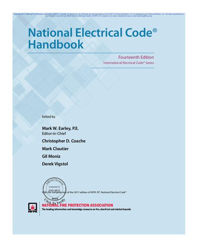 National Fire Protection Association 2017 National Electrical Code Handbook - cover page