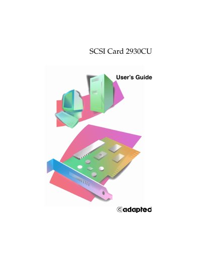 Adaptec 2930CU SCSI Card User Guide - cover page