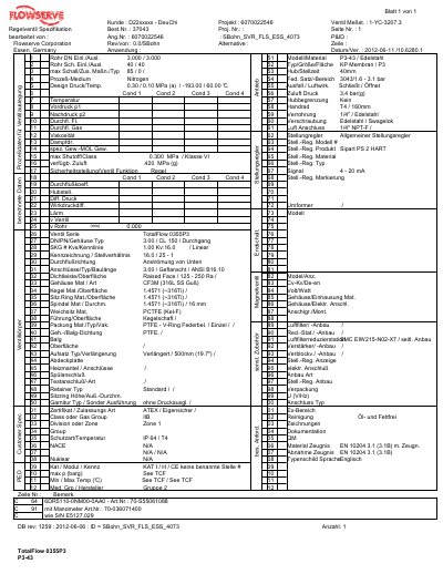 Flowserve 1-YC-3207.3/3211.2/4122.2 Control Valve Specification - cover page