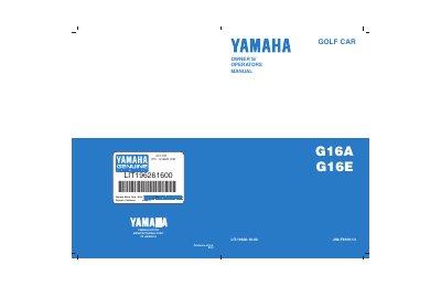 Yamaha G16A G16E Golf Car Owner's Operator Manual