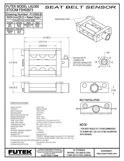 FUTEK LAU300 Datasheet - cover page