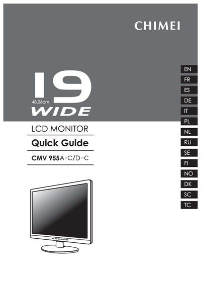 Chi Mei CMV955A-C/D-C LCD Monitor Quick Start Guide - cover page
