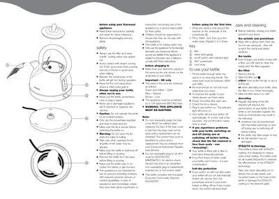 Kenwood SK630A / SK640 / SKM500 Kettle User Manual - cover page
