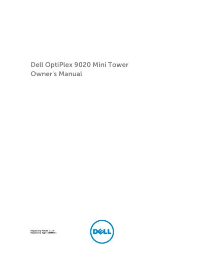 Dell OptiPlex 9020 Mini Tower Service Manual - cover page