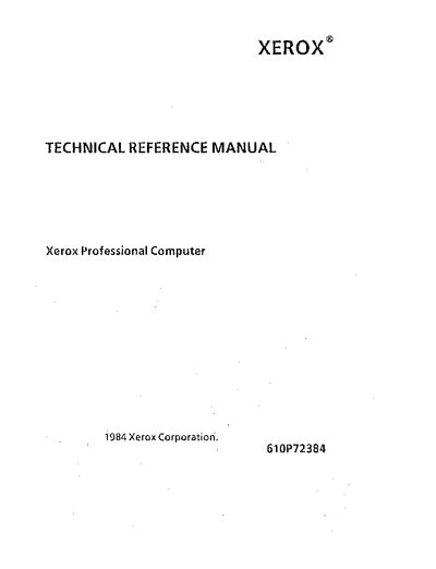 Xerox 820-11 and 16/8 Professional Computer Technical Reference Manual - cover page