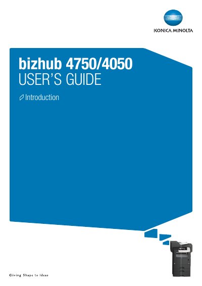 Canon bizhub 4750/4050 User's Guide - cover page