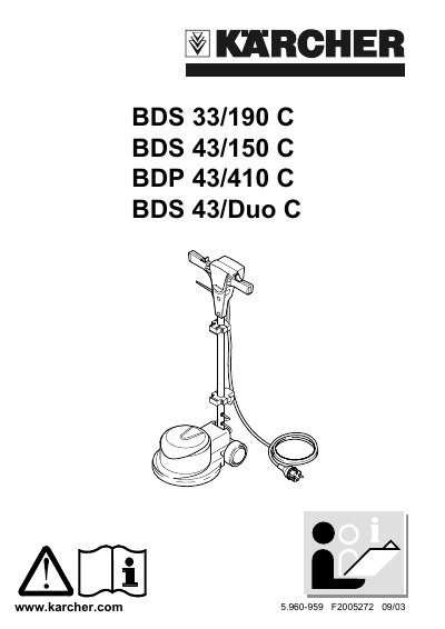 Karcher BDS 33/190 C, BDS 43/150 C, BDP 43/410 C, BDS 43/Duo C User Manual - cover page
