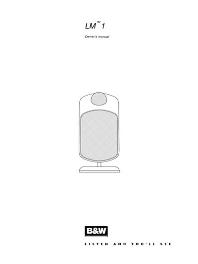 B&W LM™1 Speaker Owner’s Manual - cover page