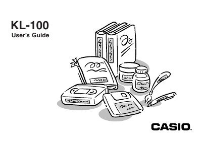 Casio KL-100 Label Printer User Manual - cover page