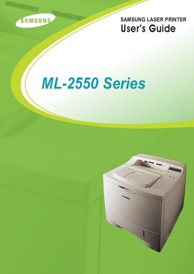 Samsung ML-2550 Series Laser Printer User Guide - cover page