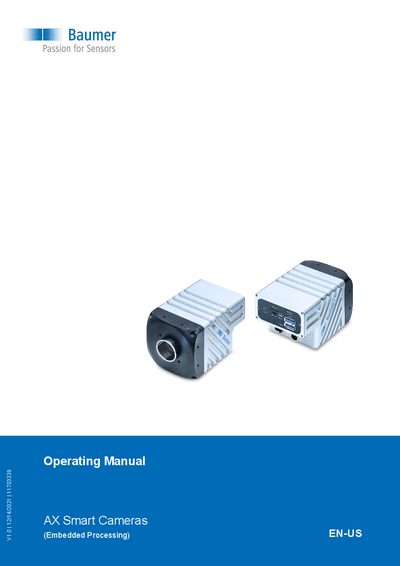 Baumer AX Smart Cameras Operating Manual - cover page
