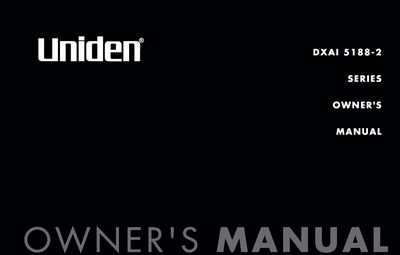 Uniden DXAI 5188-2 Cordless Telephone Owner's Manual - cover page